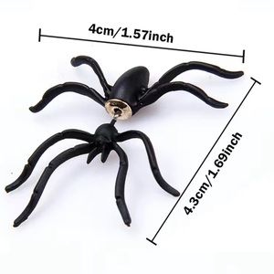 Halloween Creepy Black Spider Earrings Stud 3D Costume Accessories Brand New
